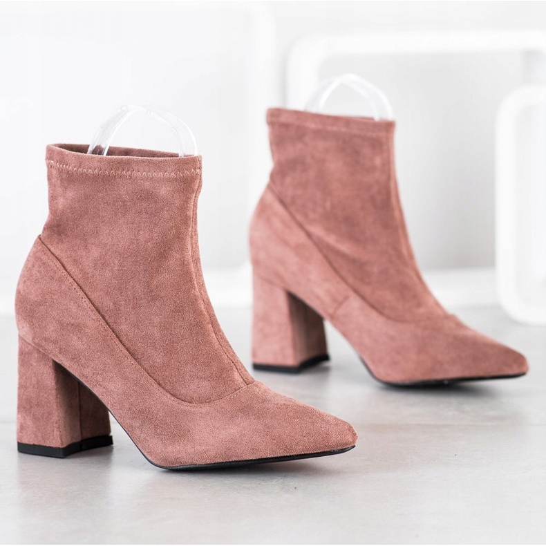 SHELOVET Slip-On Booties in Spitz rosa 1