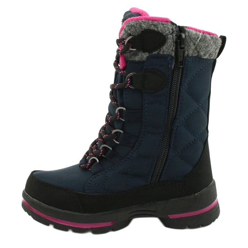 Schneestiefel mit American Club SN15 / 20 Navy Membran marineblau rosa grau 1