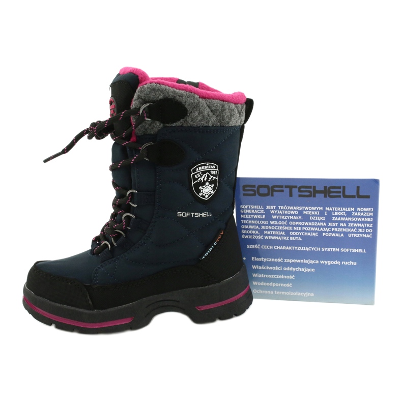 Schneestiefel mit American Club SN15 / 20 Navy Membran navy blau rosa grau 4