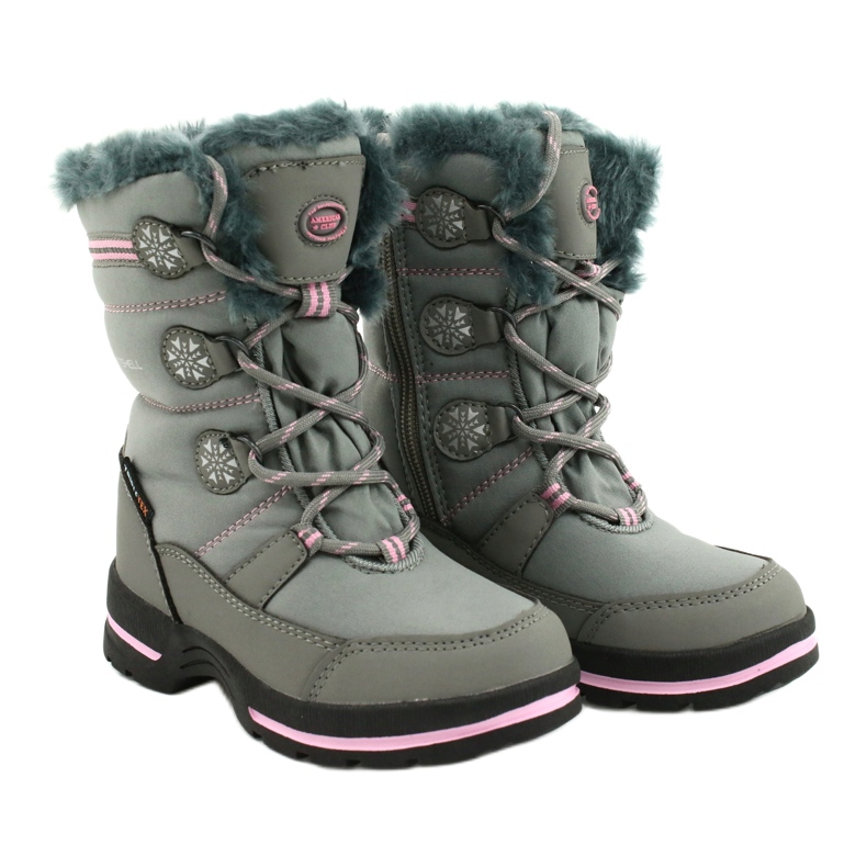 American Club Amerikanische Softhell wasserdichte Stiefel SN13 / 20 grau rosa 2