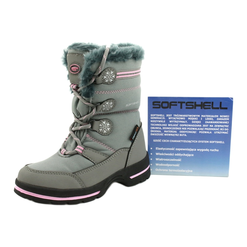 American Club Amerikanische Softhell wasserdichte Stiefel SN13 / 20 grau rosa 4