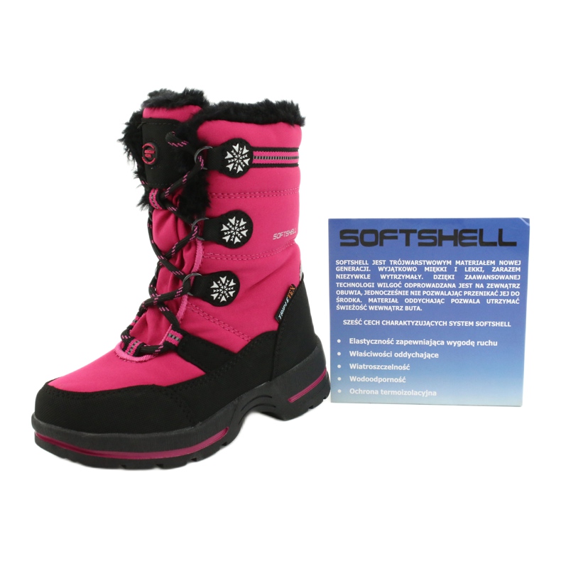 American Club Amerikanische Softhell wasserdichte Stiefel SN13 / 20 fuchsia schwarz rosa 4