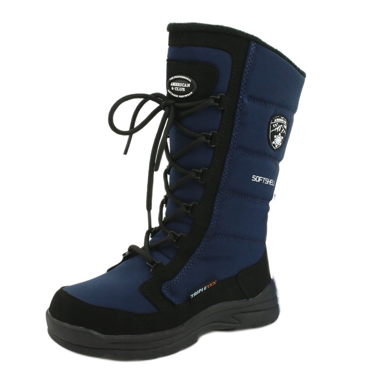 American Club Amerikanische Softshellstiefel mit SN12/20 Navy Membran schwarz marineblau 6