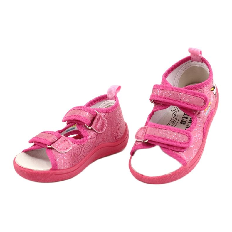 American Club American TEN38 / 20 Sandalen Hausschuhe, Innensohle aus fuchsiafarbenem Leder rosa 2