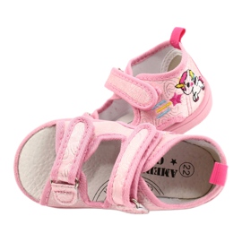 American Club American TEN38 / 20 Sandalen Hausschuhe, Ledereinsatz rosa 4