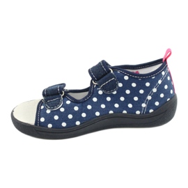 American Club Hausschuhe, Sandalen, amerikanische Kinderschuhe, Lederdecksohle navy blau rosa 1