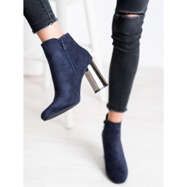 Janessa Stiefel mit silbernem Absatz navy blau 1