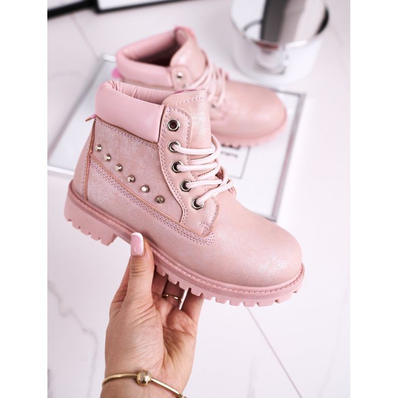 MSMG Warme Kinderstiefel mit Nieten Pink Gonzo rosa 2