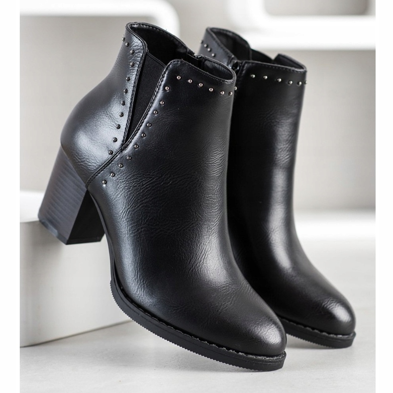 J. Star Klassische Stiefel mit Verzierungen schwarz 1