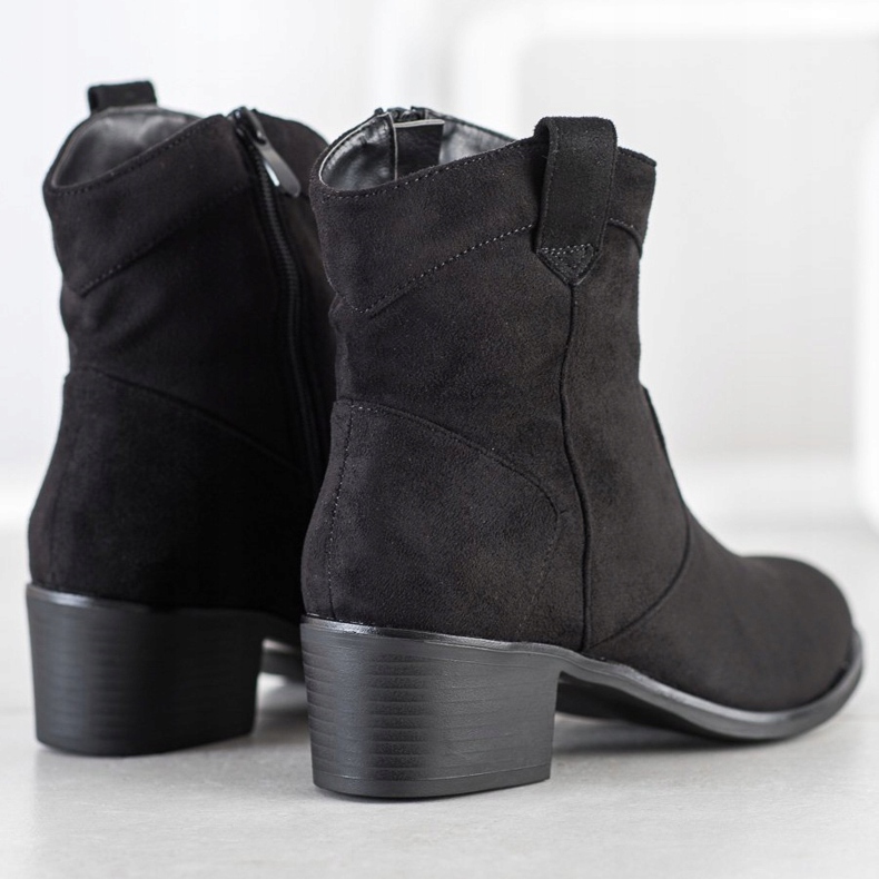 SHELOVET Schwarze Cowboystiefel 1