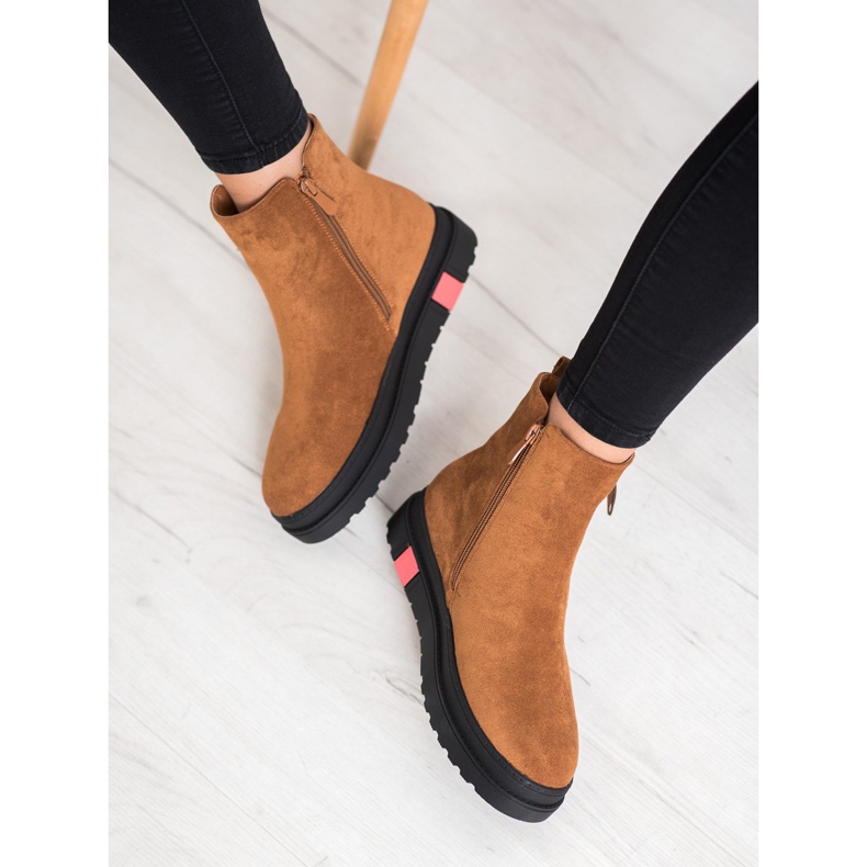 Seastar Stiefel auf der schwarzen Plattform braun 1