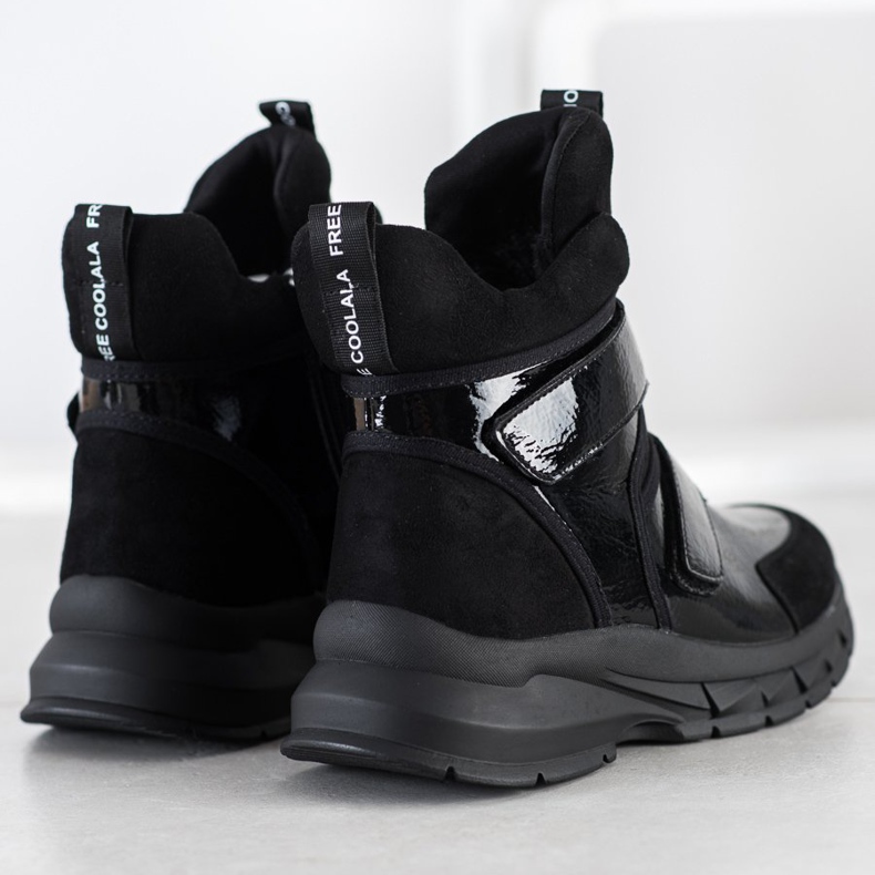 SHELOVET Winterstiefeletten mit Klettverschluss schwarz 2