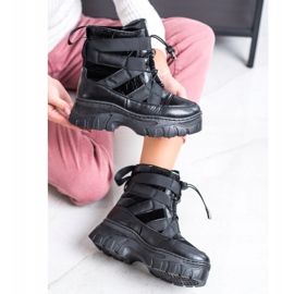 SHELOVET Schwarze Schneestiefel mit Wärme 2