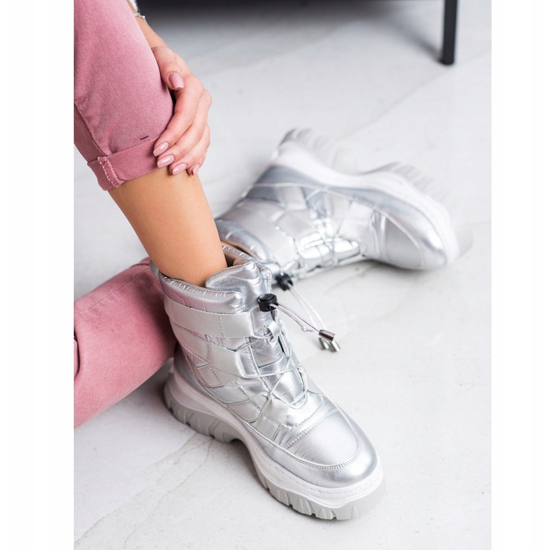 SHELOVET Wärmende silberne Schneestiefel silber- 2