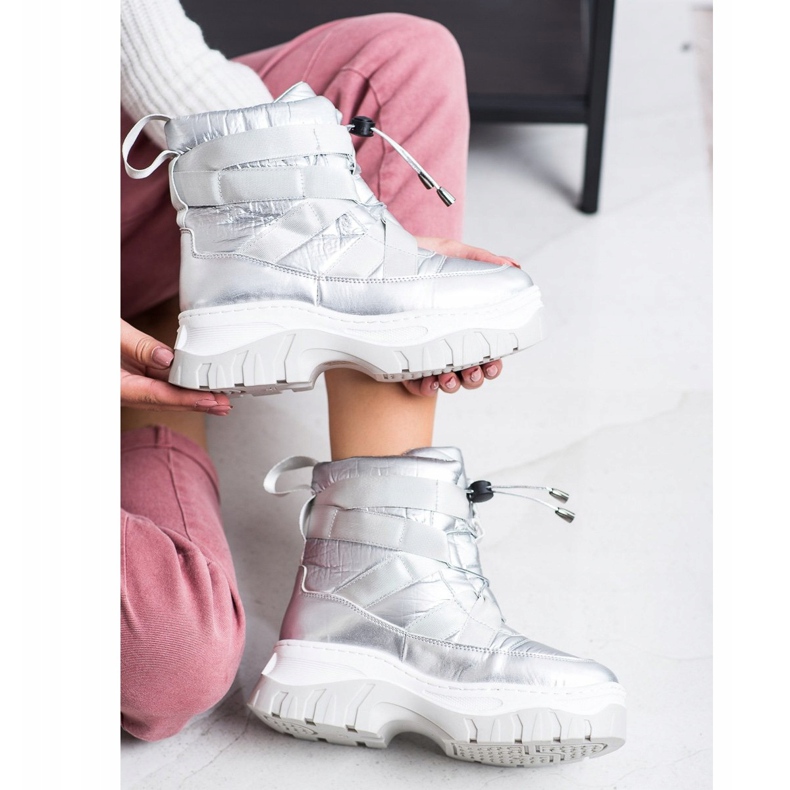 SHELOVET Wärmende silberne Schneestiefel silber- 1