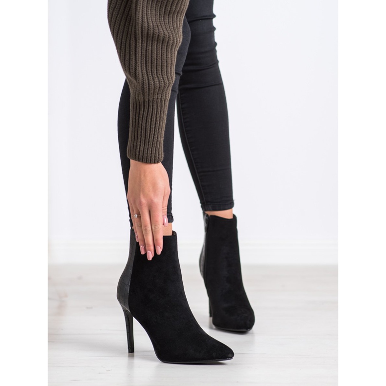 Small Swan Sexy High Heels mit Schlangenprint schwarz 1