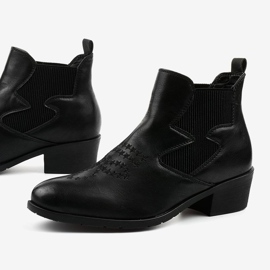 Schwarze niedrige Cowboystiefel von Fancyroot 1