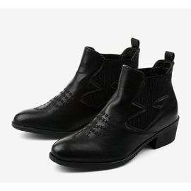 Schwarze niedrige Cowboystiefel von Fancyroot 2