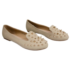 Ballerinas mit Nieten Y271 Beige Spikes 1