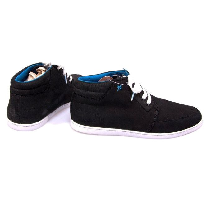 Mittlere schwarze Sneakers aus Leder weiß 1