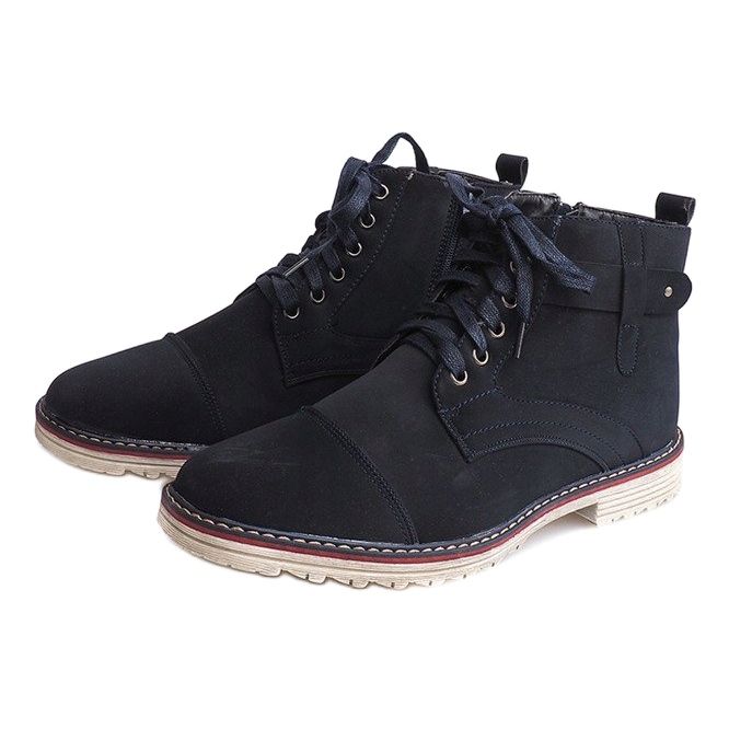 Hochgewärmte Schnürschuhe M589 Granat navy blau 1