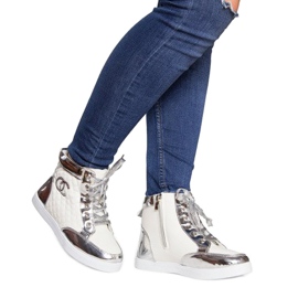 High-Top-Sneaker R17 Weiß silber- 1