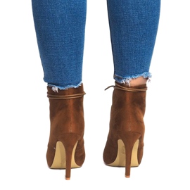 Stiefel mit hohem Absatz H253 Camel braun 1