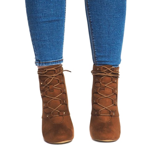 Stiefel mit hohem Absatz H253 Camel braun 2