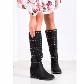 Seastar Slip-On Stiefel mit Keilabsatz schwarz 1