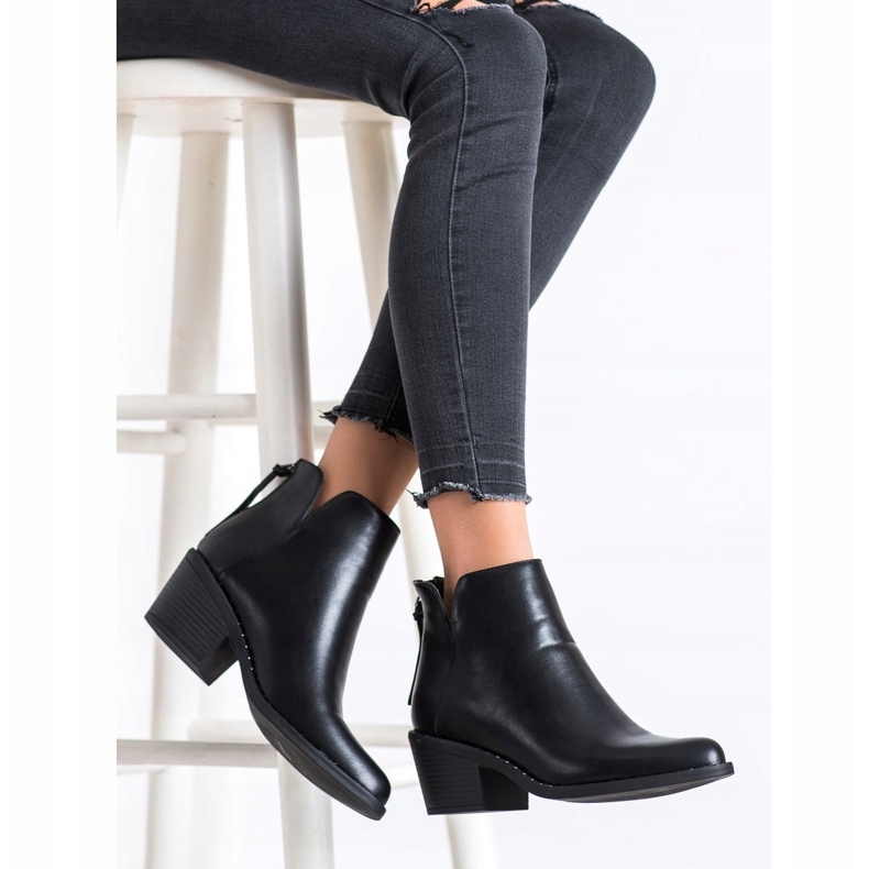 Kayla Bequeme Stiefel aus Ökoleder schwarz 1