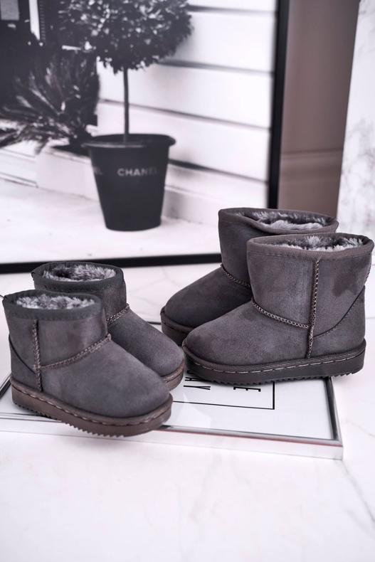 Warme Kinder-Jugend-Schneestiefel Grey Gooby grau 3