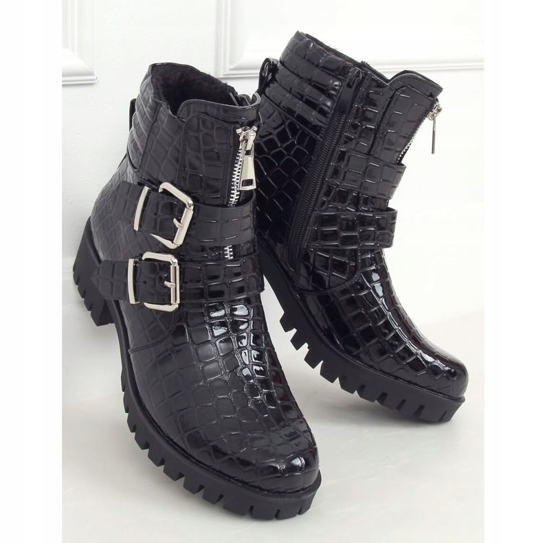 Schwarze Lackleder Damenstiefel XJ-29 Schwarz 2