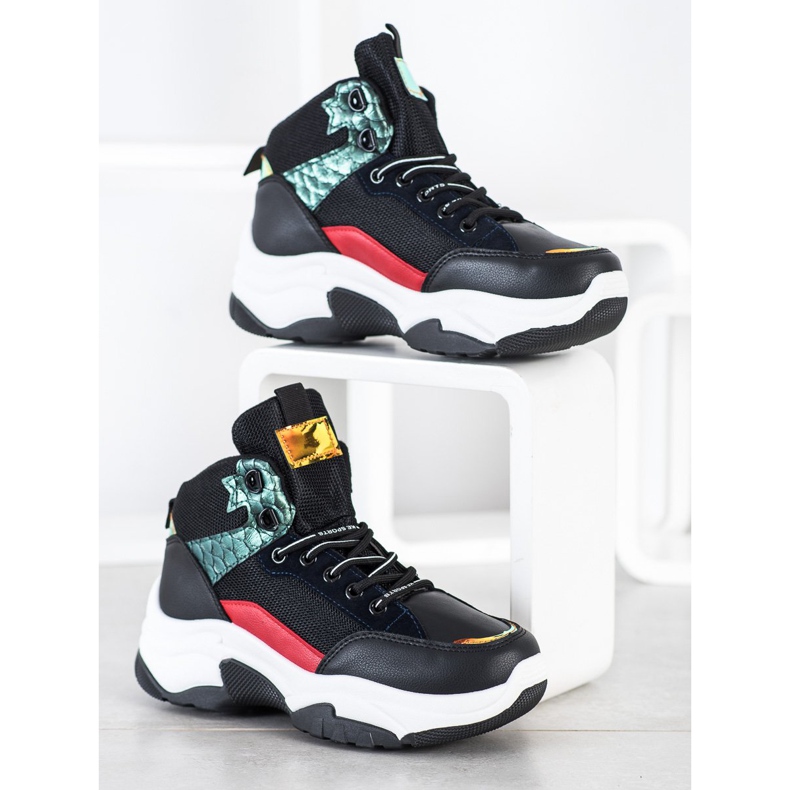 SHELOVET Bunte Turnschuhe schwarz mehrfarbig 1