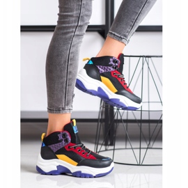 SHELOVET Bunte Turnschuhe schwarz mehrfarbig 1