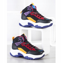 SHELOVET Bunte Turnschuhe schwarz mehrfarbig 2