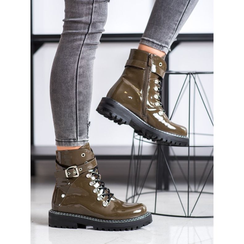 SDS Modische lackierte Trapper grün 1