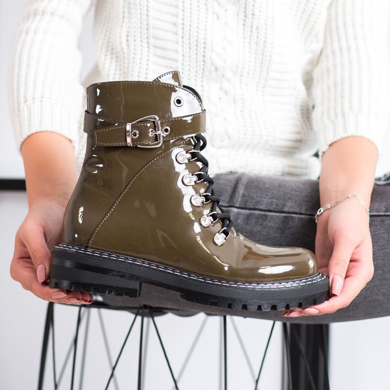 SDS Modische lackierte Trapper grün 2