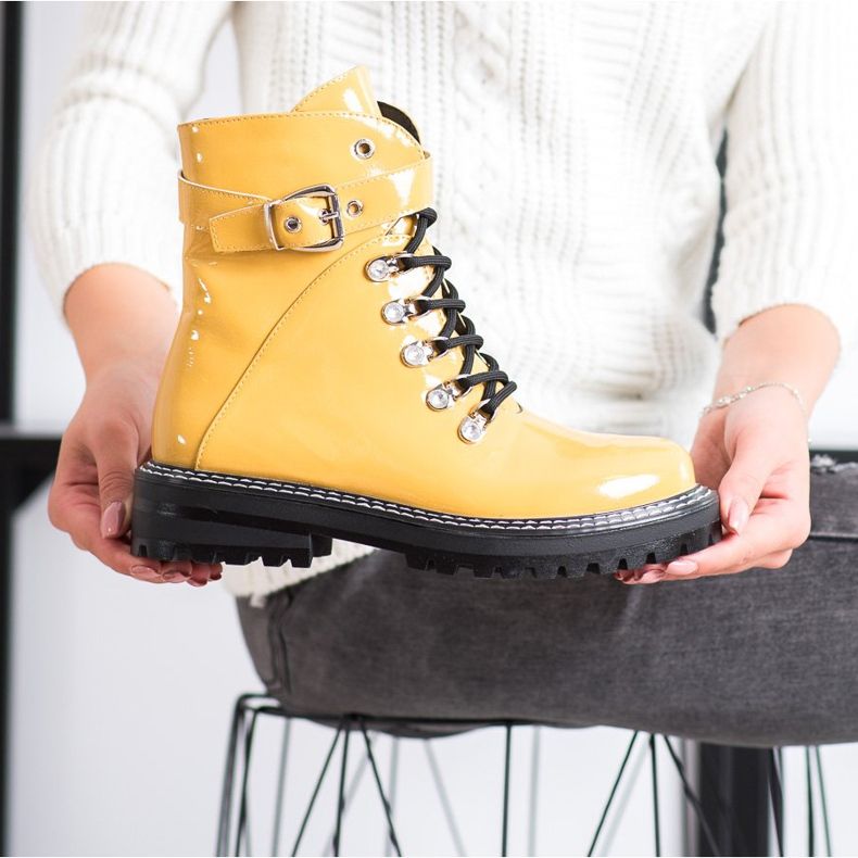 SDS Modische lackierte Trapper gelb 2