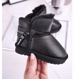 Apawwa Schwarze warme Schneestiefel für Kinder Let It Snow 2