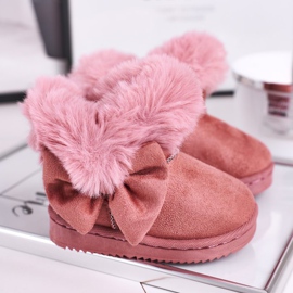 FRROCK Kinder-Schneestiefel mit Fellschleife, rosa Vella 1