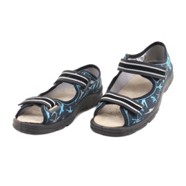 Befado Kinderschuhe 869Y143 schwarz blau grau 3
