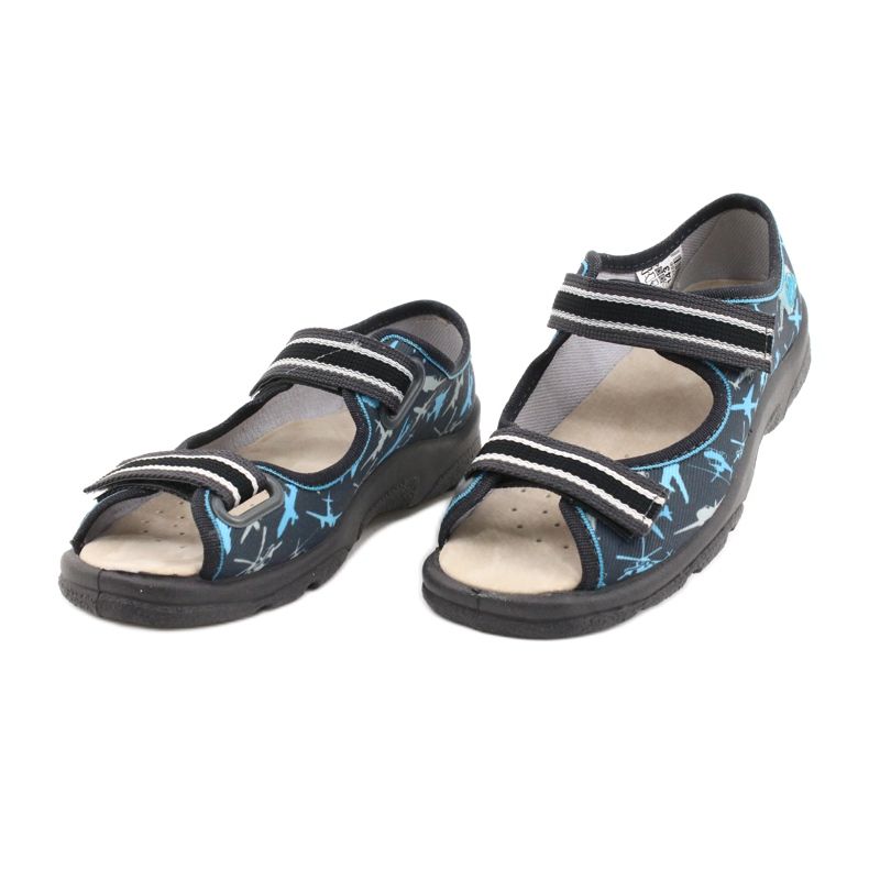 Befado Kinderschuhe 869Y143 schwarz blau grau 3