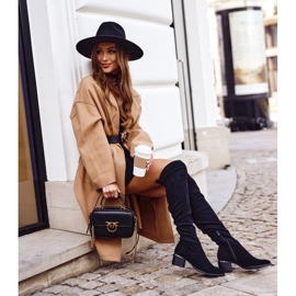 Damen kniehohe Stiefel Öko-Wildleder schwarz Can't Stop 2