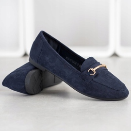 Bestelle Stylische Mokassins mit Ornament marineblau 1