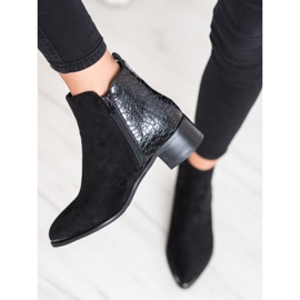 Kayla Stylische Stiefel auf niedrigem Pfosten schwarz 2