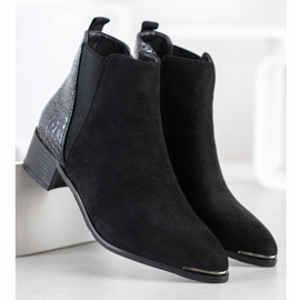 Kayla Stylische Stiefel auf niedrigem Pfosten schwarz 1