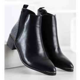 Kayla Stylische Stiefel auf niedrigem Pfosten schwarz 2