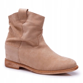 MSMG Stiefeletten für Damen Beige Ellen 4