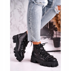 SEA Damenstiefel Workers On The Platform Black Chain schwarz 1