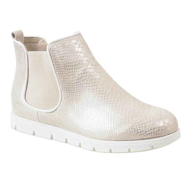 Goldene Sportstiefeletten 1602 beige silber- 1